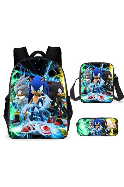 NO BRAND حقيبة ظهر كرتونية للطلاب، مجموعة من 3 قطع، 29×13×44 سم، B711-23