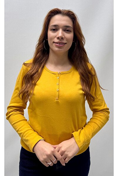 QYA Clothing TRIOCĂ DE BAZĂ CU MÂNECĂ LUNGĂ, bumbac 100% % LARGĂ