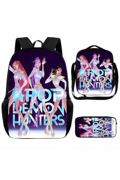 NO BRAND KPop Demon Hunters, Student Backpack 3-Piece Set, 29x12.5x39cm, ck+j...