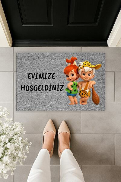 Dormot سجادة أمام الباب بطباعة رقمية حديثة تصور الحجر والحصى وشخصيات البامبام