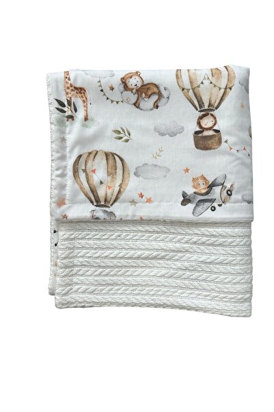 ATELIER ALEDA Бебешко одеяло, щампа на диви животни, памук Atelier Aleda, 75x...