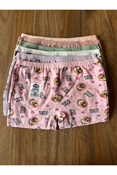 KOTA Girl's Colorful Patterned Printed Boxers, Pack of 6