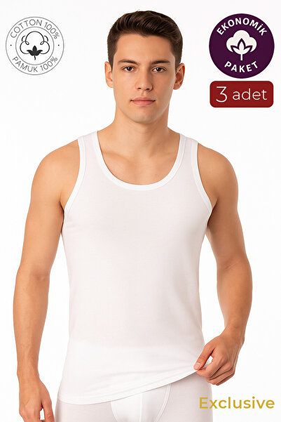 Lahor Secret 3-Pack 100% Cotton Single Jersey Classic Men's Undershirt