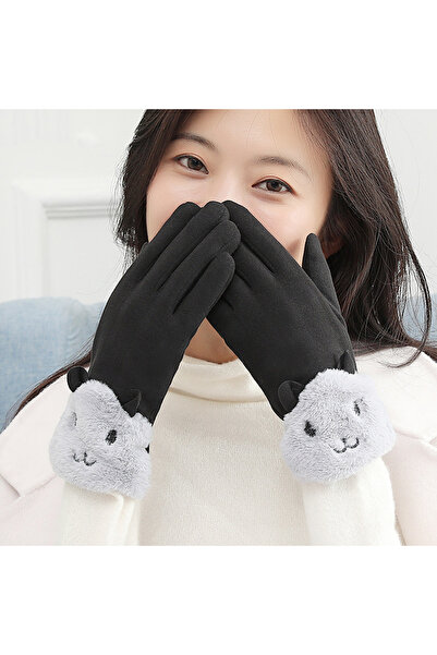 NO BRAND Women's Touchscreen Gloves, Fleece-Lined Thickened for Warmth in Fal...
