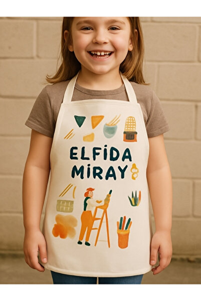 okularenkkat Kreş Anaokulu Etkinlik Boyama Önlüğü 2-8 Yaş ( Kişiselleştirilebilir )