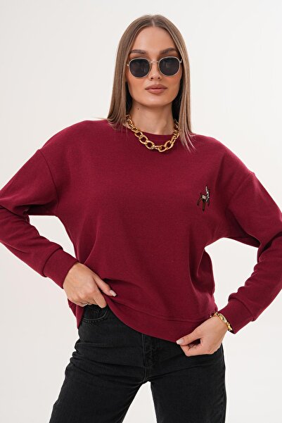 ŞİMAL Γυναικείο πλεκτό φούτερ Κεϊλάν με κέντημα Σελανίκης 255432 -