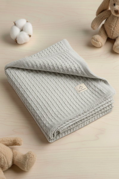 Mini Cotton 100% Cotton (Pool Honeycomb Textured) Soft and Plump Baby Kids Blanket