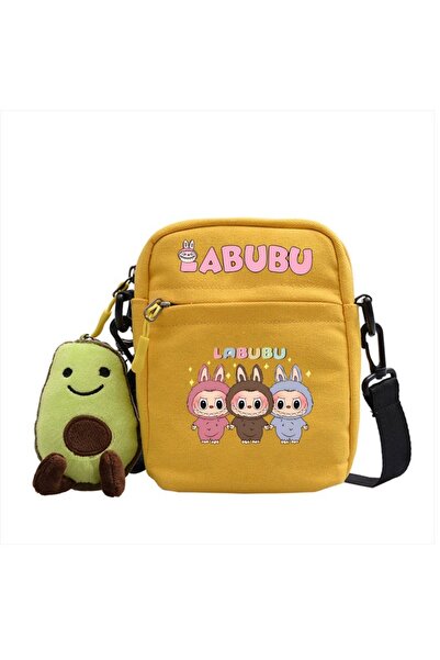 NO BRAND حقيبة لابوبو كروس بودي، قماش، أصفر، حقيبة-1