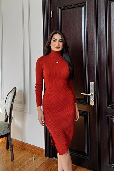 Sindimoda Guler înalt Azura rochie tricotată 077