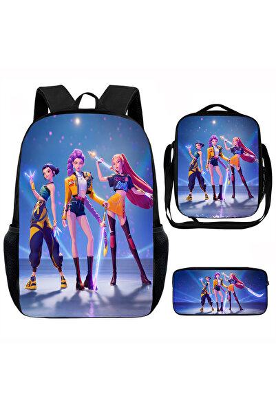 NO BRAND KPop Demon Hunters, Student Backpack 3-Piece Set, 29x12.5x39cm, ck+j...