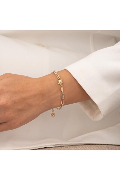 H.M Hakan Mücevherat Dorikalı Yıldız 14 Ayar Altın Bileklik