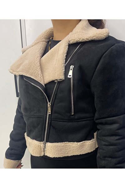 FASHION Süet kısa mont