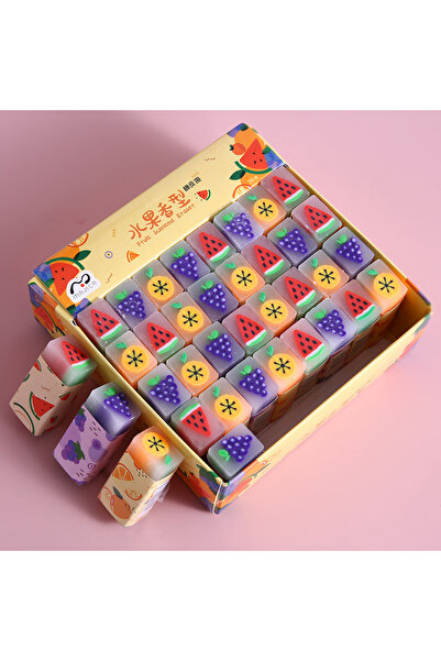 choice2 36pcs Fruit-1 box 12/32/36pcs Cute Erasers Wholesale Fruit Ball Dinos...