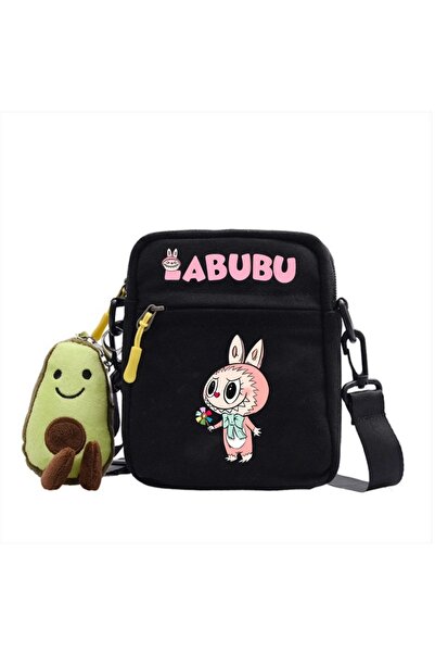 NO BRAND Labubu Crossbody Shoulder Bag, Canvas, Black, Bag-6