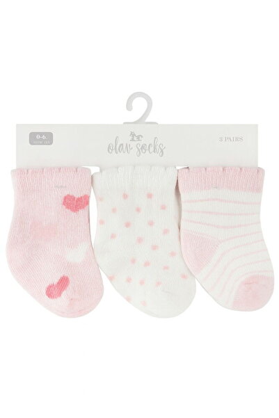 OLAY 13010038 Bebek Desenli Renkli Soket 3'lü Çorap