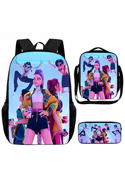 NO BRAND KPop Demon Hunters, Student Backpack 3-Piece Set, 29x12.5x39cm, ck+j...