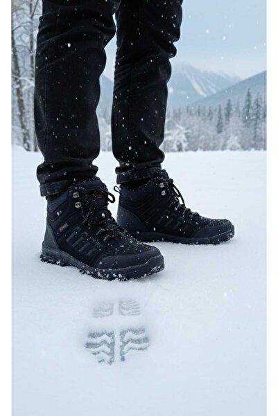 Shubuu Men's Zippered Lace-Up Winter Orthopedic Boots with Fur Inside