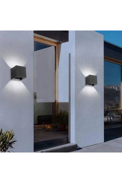 HAMER لمبات جداري لكشاف بوابة شكل مربع اسود لون الإنارة أصفر