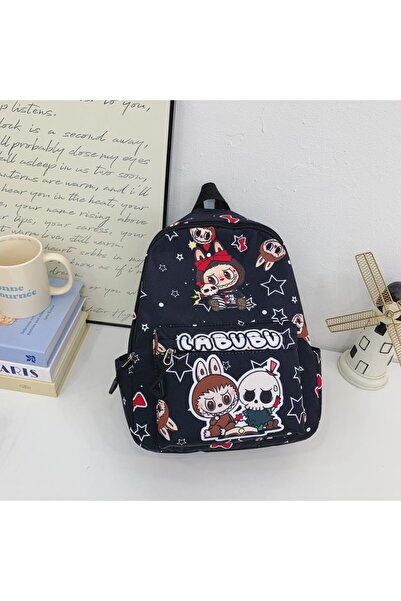 NO BRAND حقيبة ظهر لابوبو للأطفال، سعة كبيرة، 25×9×32 سم، أسود