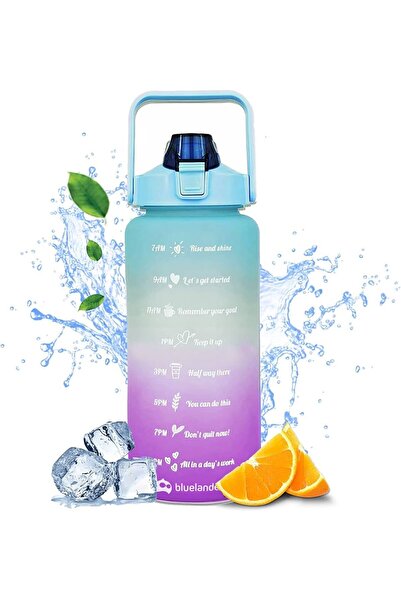 genernic 2L Motivational Water Bottle,Large Capacity,Durable BPA-Free,Hydration on the Go,for Gym Sports