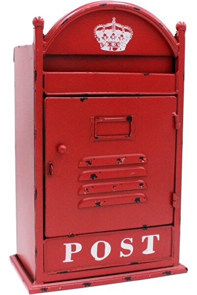 Generic Funerom Vintage Wall Mounted Metal Mailbox with Lock & 2 Keys, 9 x 5.5 x 14.6 in, Red
