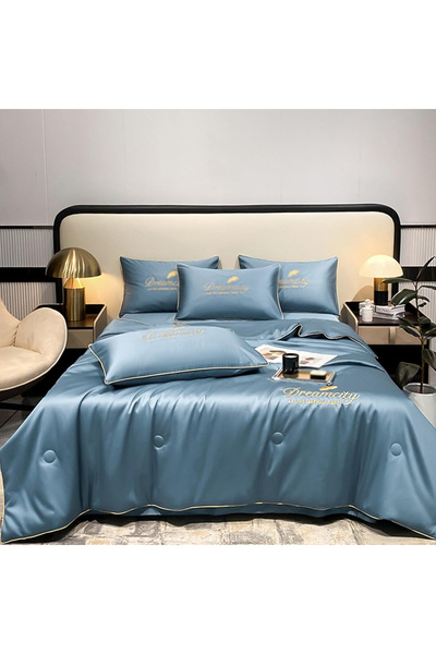 CozyhomeVIP Tencel Summer Quilt, Lightweight Breathable Ice Silk Comforter for Single & Double Beds