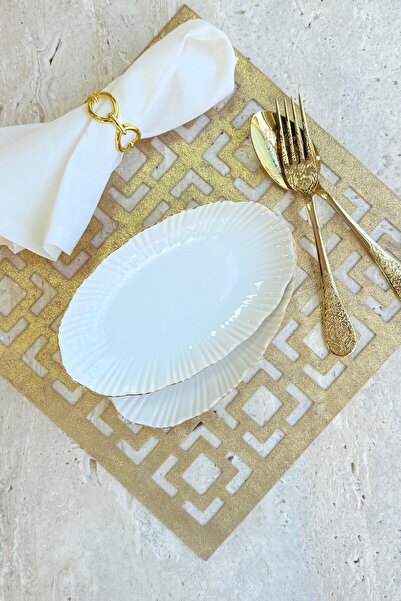 porselenden Aura Gold 2-Piece 20 cm Premium Porcelain Small Size Boat Breakfast Mezelik Presentation Serving Set