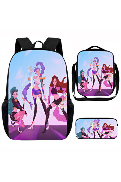 NO BRAND KPop Demon Hunters, Student Backpack 3-Piece Set, 29x12.5x39cm, ck+j...