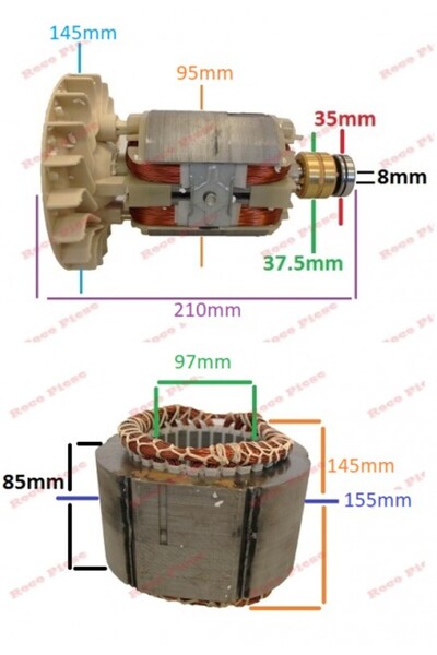 Roco Generator Stator and Rotor 2 - 5 kw (Gx 160, 168F etc) Copper (Three-phase)
