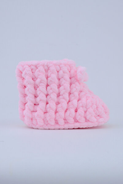 Nami Baby Organic Pink Baby Knitted Booties – Handmade Soft Pink Newborn Booties – First Step Shoes