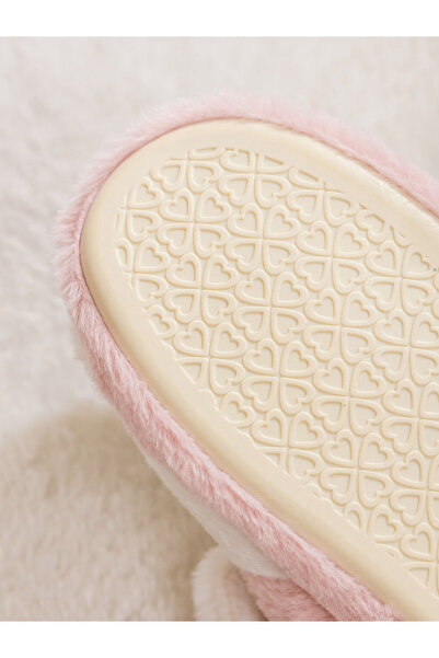 LC Waikiki Steps Pink Rabbit Figured Plush Women's House Slippers