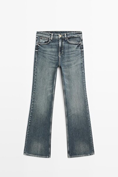 Massimo Dutti Straight flare fit mid-rise jeans