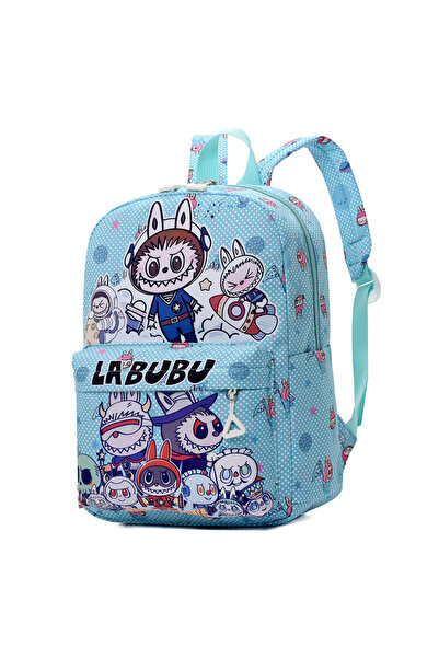 NO BRAND حقيبة مدرسية لابوبو، زرقاء، مقاس 33×25×10 سم، المجموعة تتضمن حقيبة و...