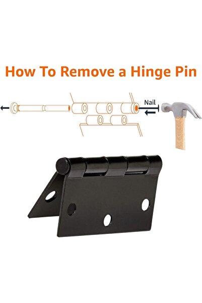 Amazon basics Square Door Hinges, 3.5 Inch x 3.5 Inch, 12 Pack, Matte Black