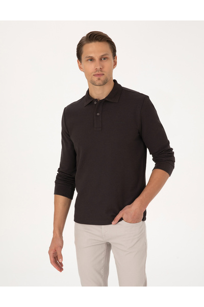 Pierre Cardin Koyu Kahverengi Slim Fit Sweatshirt 50311678-VR084