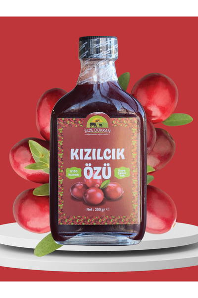 Taze Dükkan Kızılcık Özü 270 ml %100 Doğal Meyveden