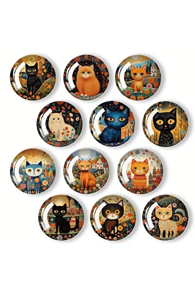 dukart home buzdolabı magneti, kedi figürlü, 3 cm, 2 adet