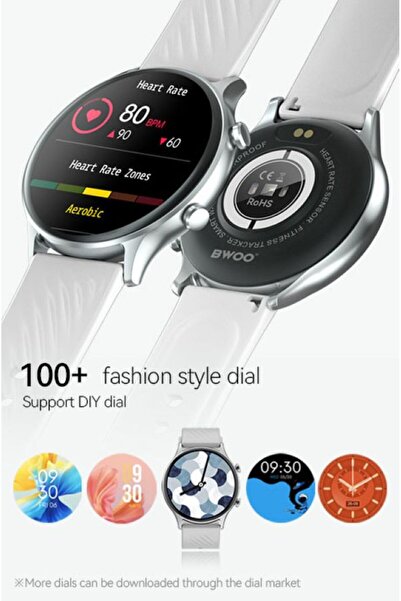Bwoo 1.39" Screen IP67 Waterproof Sport Fitness Smart Watch with 2 Straps