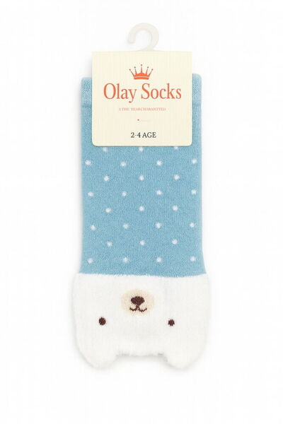OLAY 11010054 Bebek Peluşlu Kulaklı Kız Havlu Soket Çorap