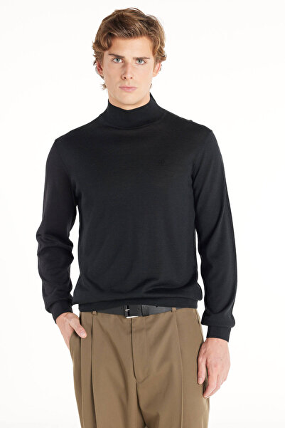 Ted Baker SİYAH YÜNLÜ YARIM BALIKÇI YAKA KAZAK