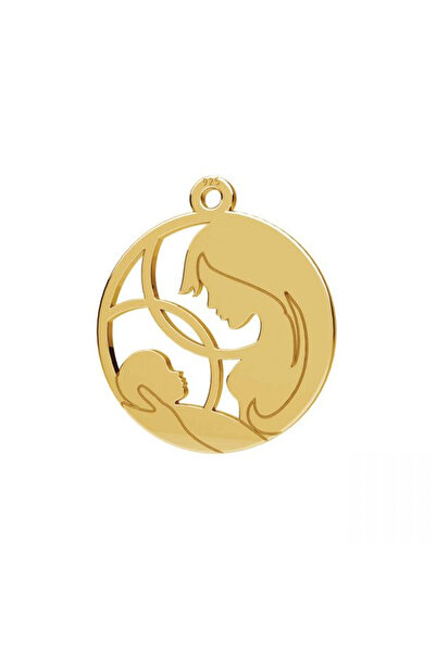 HANNY Mother of God with Baby Jesus Pendant in 925 Silver with 24K Gold Plated