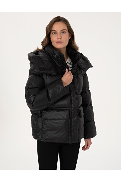 Pierre Cardin معطف أسود قصة فضفاضة 50309064-VR046