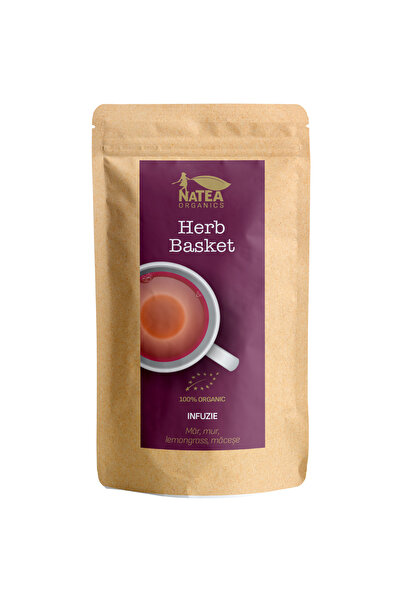 naTEa Organics Ceai de măr, mure, lemongrass, măceșe - Coșuleț cu plante aromatice