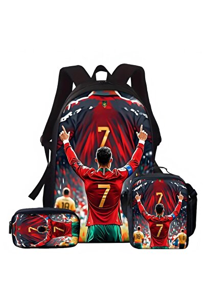 NO BRAND حقيبة ظهر كريستيانو رونالدو للطلاب، سعة كبيرة، 29×13×44 سم، متعددة ا...