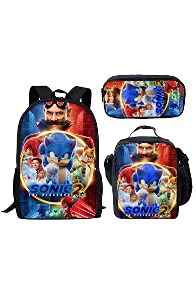 NO BRAND حقيبة ظهر كرتونية للطلاب، مجموعة من 3 قطع، 29×13×44 سم، B711-7