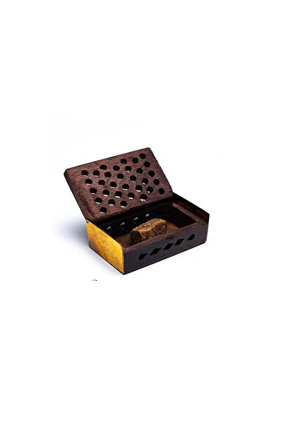 incense Rășină pentru tămâie Vanilie/Ambră în cutie de lemn -- 6x4 cm