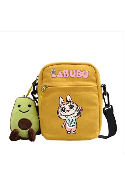 NO BRAND حقيبة لابوبو كروس بودي، قماش، أصفر، حقيبة رقم 5