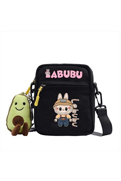 NO BRAND Labubu Crossbody shoulder bag, canvas, black, Bag-3