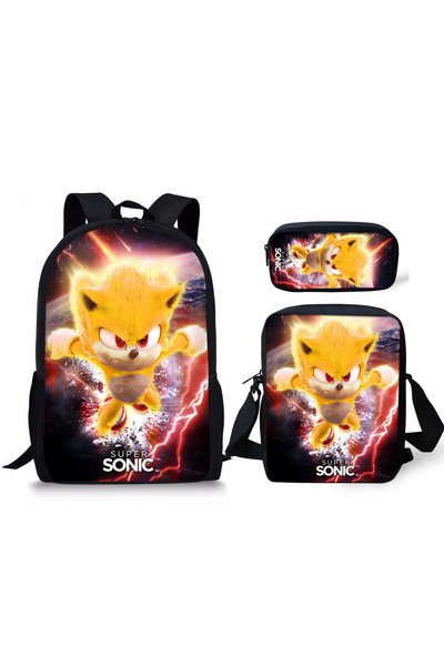 NO BRAND حقيبة ظهر كرتونية للطلاب، مجموعة من 3 قطع، 29×13×44 سم، B711-4