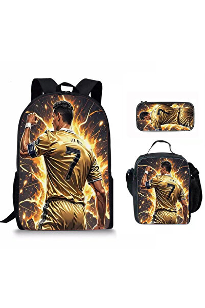 NO BRAND حقيبة ظهر كريستيانو رونالدو للطلاب، سعة كبيرة، 29×13×44 سم، متعددة ا...